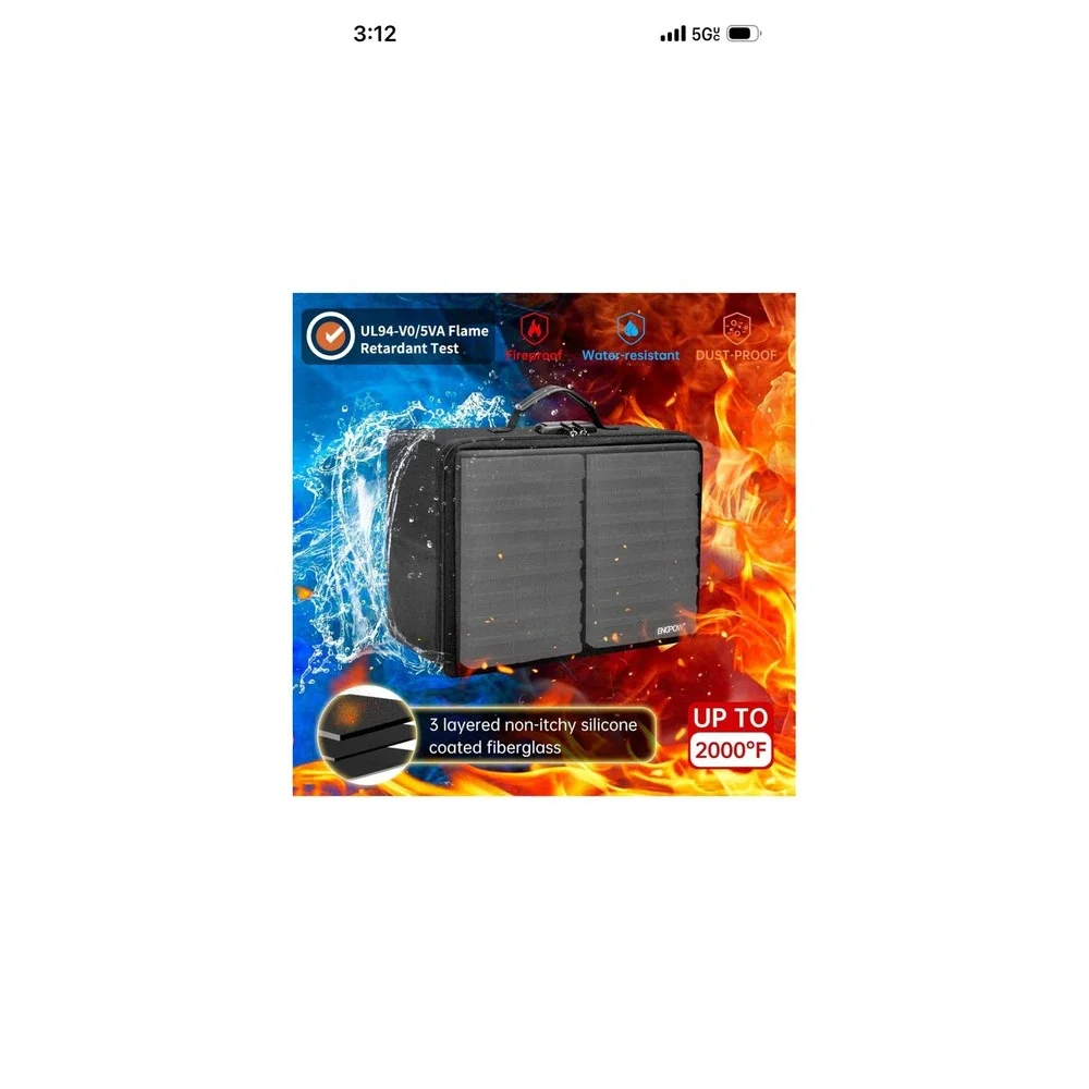 ENGPOW Fireproof Photo Storage Box  18 Cases 4x6 Lockable Water Resistant Bag